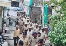साकेगाव – निंभोरा येथे भुसावळ तालुका पोलीसांचा रुट मार्च !