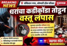 घराचा कडी कोंडा तोडून वस्तू लंपास , भुसावळ शहर पोलीस ठाण्यात गुन्हा दाखल !